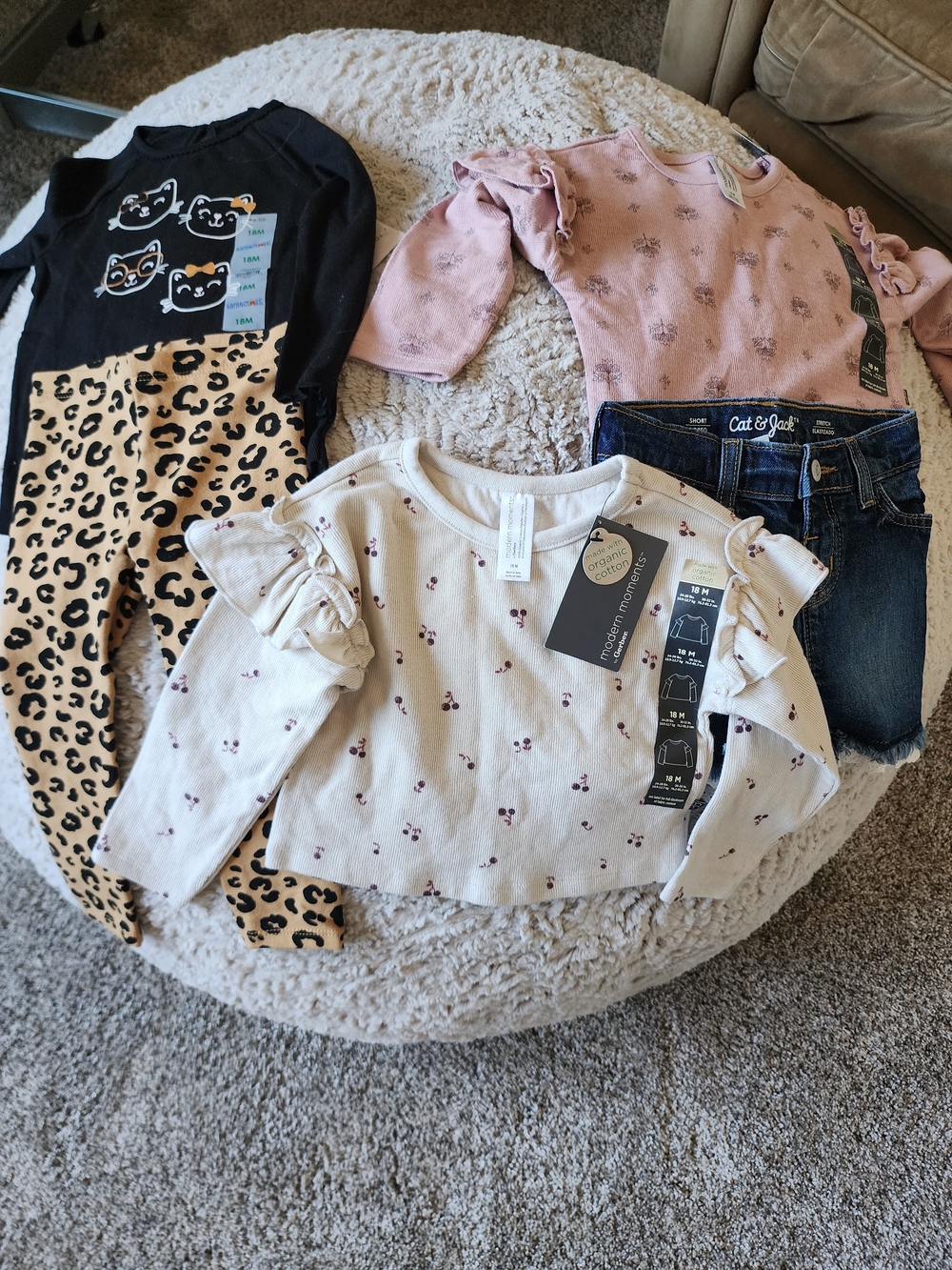 18M Baby Girl Clothing Lot 5 Pc NWT Gerber Garanimals Cat & Jack